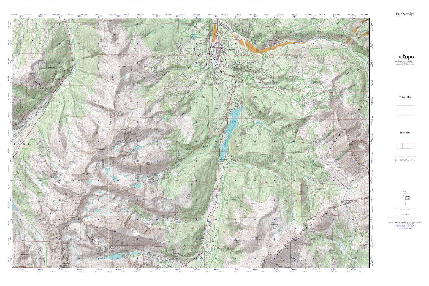 Breckenridge MyTopo Explorer Series Map Image