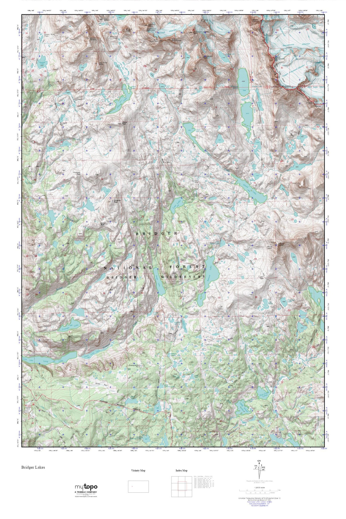 Bridger Lakes MyTopo Explorer Series Map Image