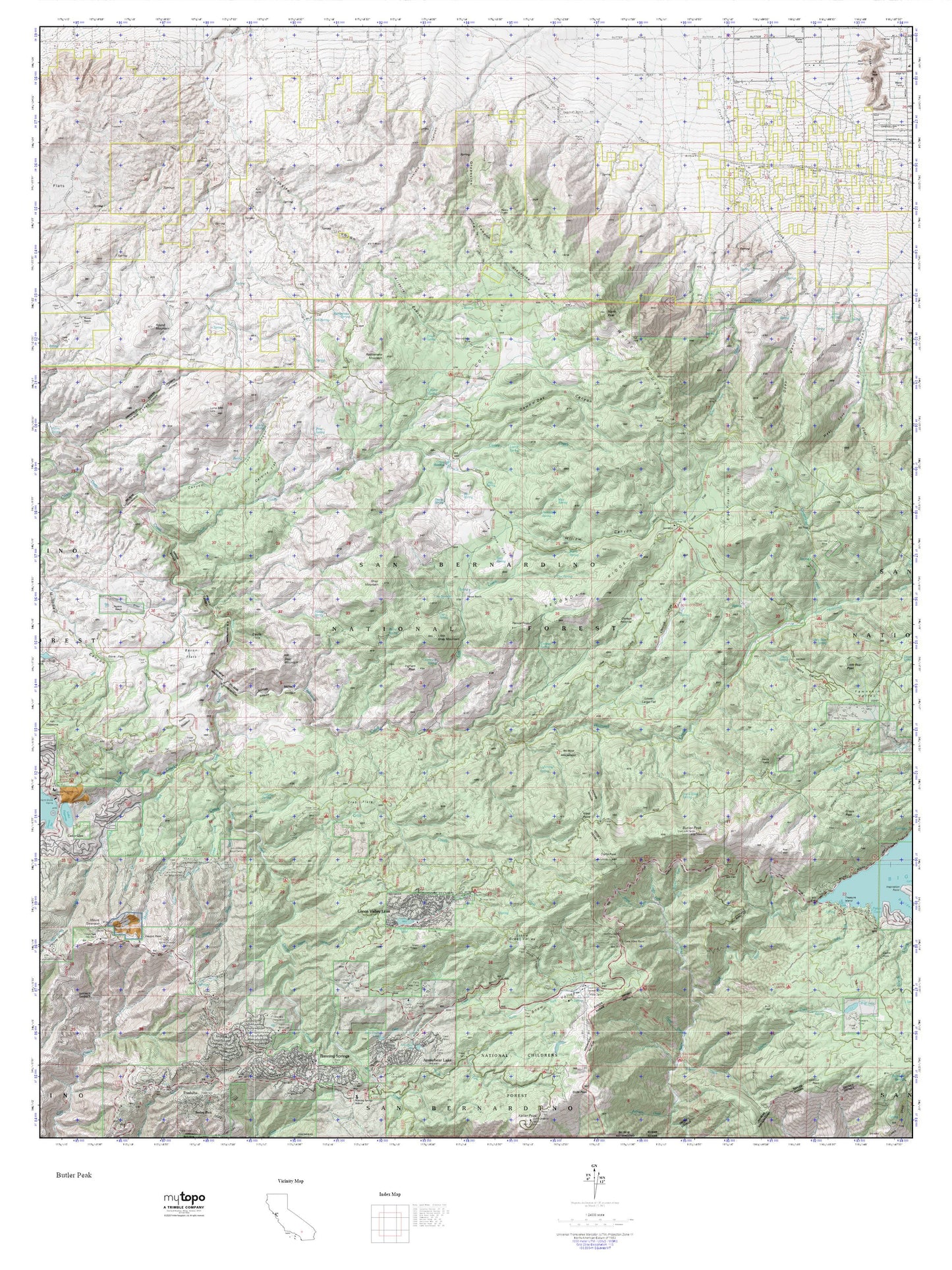 Butler Peak MyTopo Explorer Series Map Image