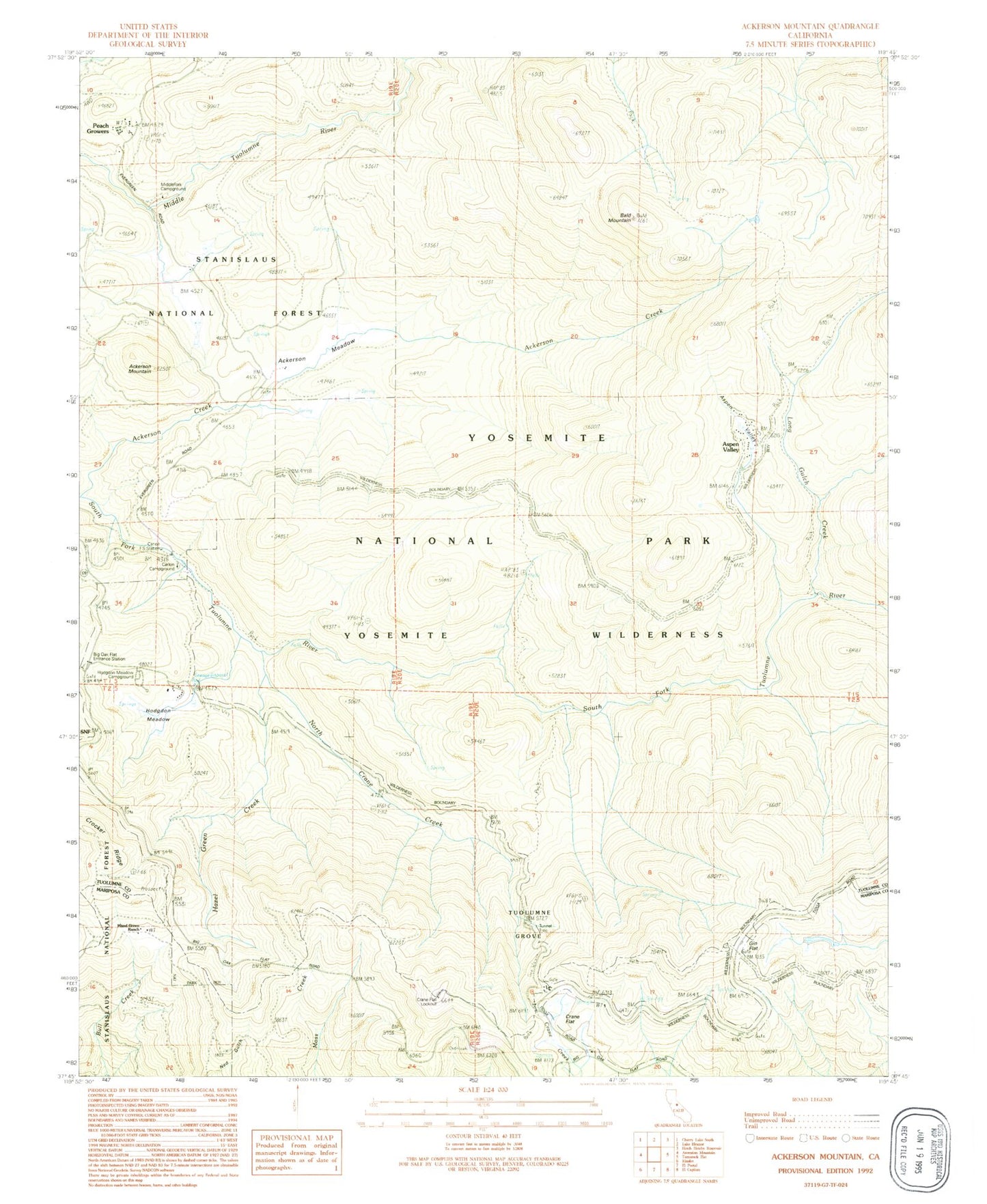 Classic USGS Ackerson Mountain California 7.5'x7.5' Topo Map Image
