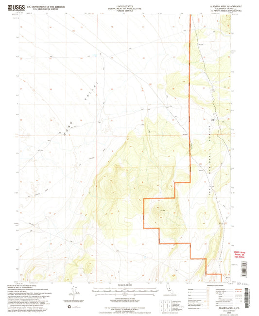 Classic USGS Alameda Well California 7.5'x7.5' Topo Map Image