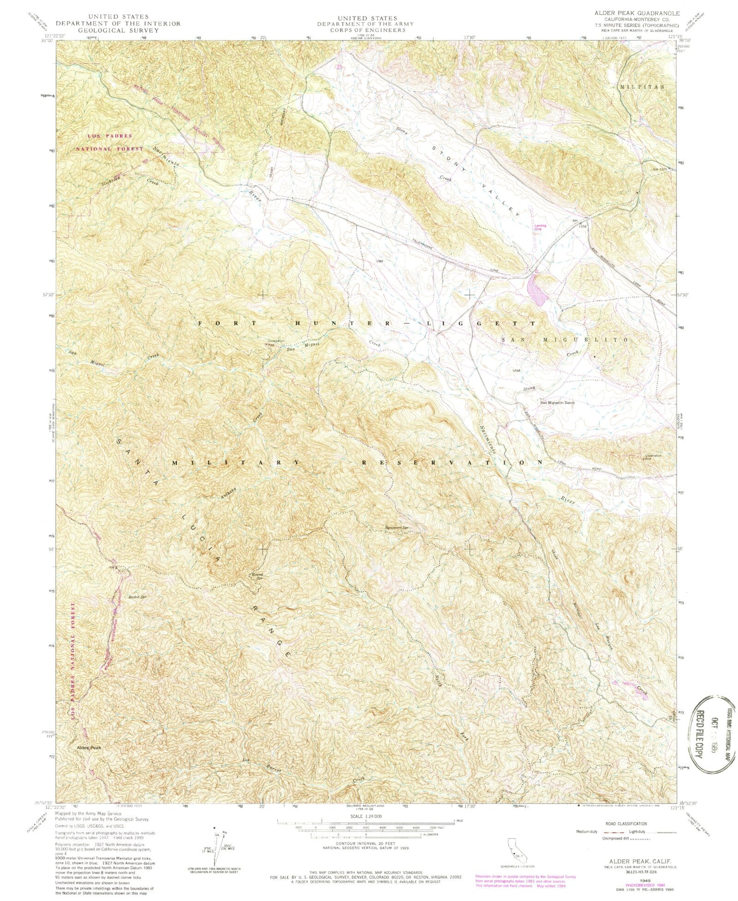 Classic USGS Alder Peak California 7.5'x7.5' Topo Map Image