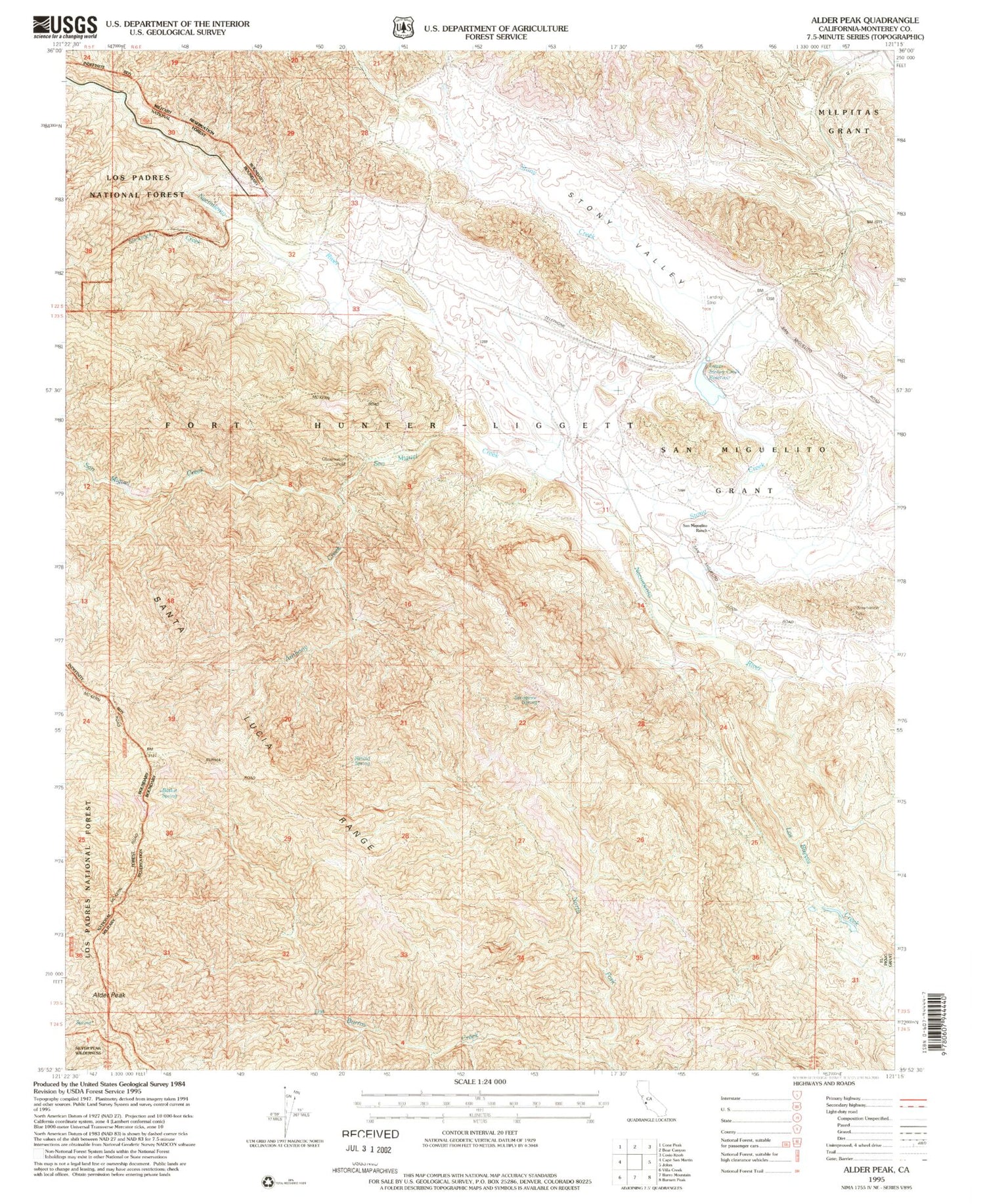 Classic USGS Alder Peak California 7.5'x7.5' Topo Map Image