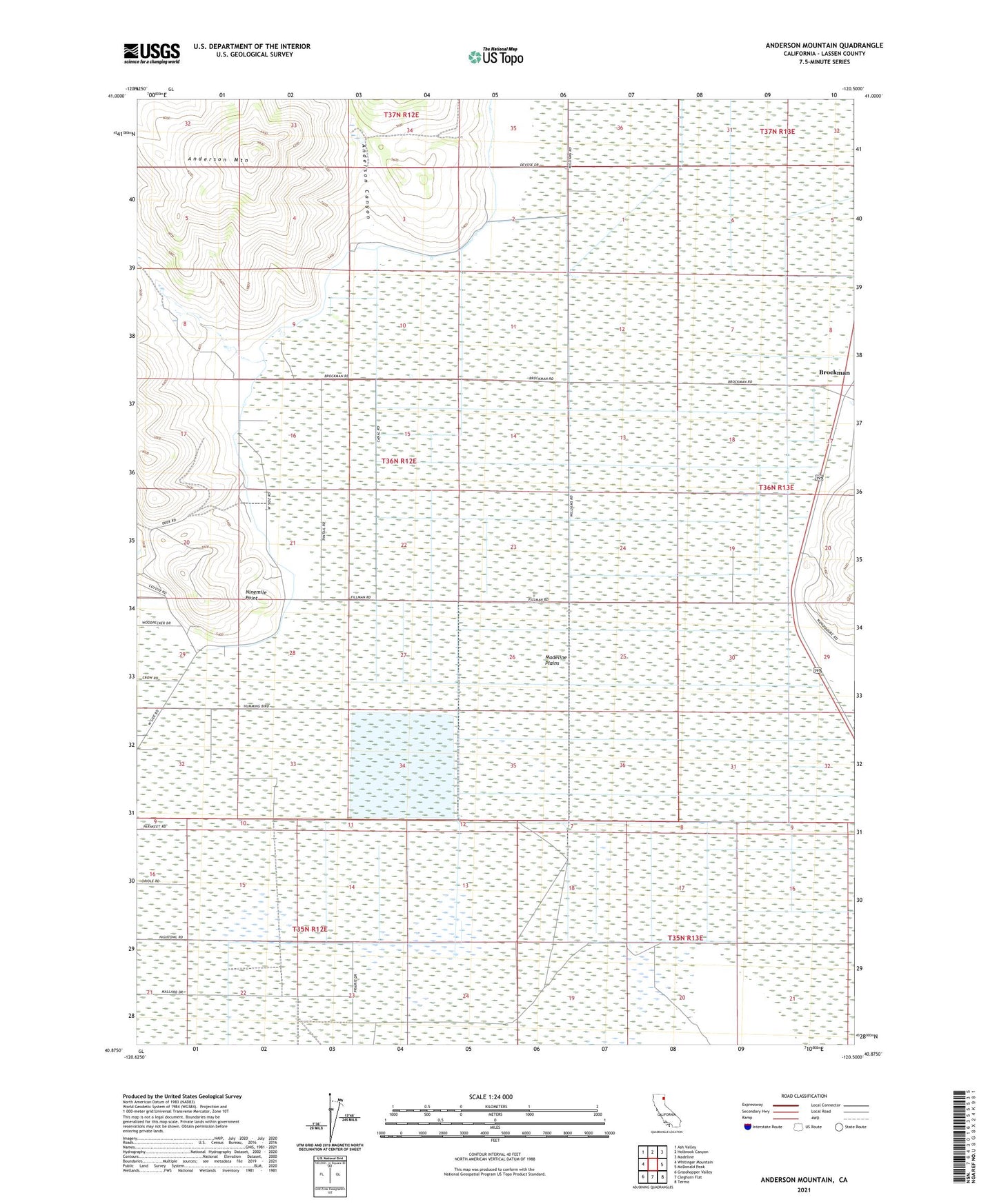 Anderson Mountain California US Topo Map Image