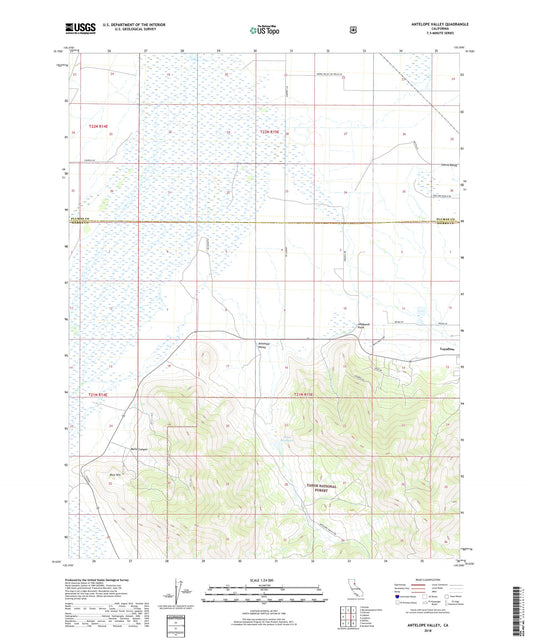 Antelope Valley California US Topo Map Image