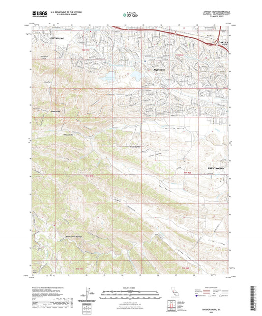 Antioch South California US Topo Map Image