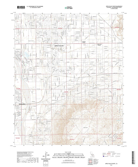 Apple Valley South California US Topo Map Image