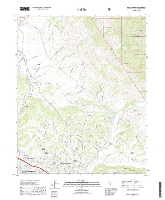Arroyo Grande NE California US Topo Map Image
