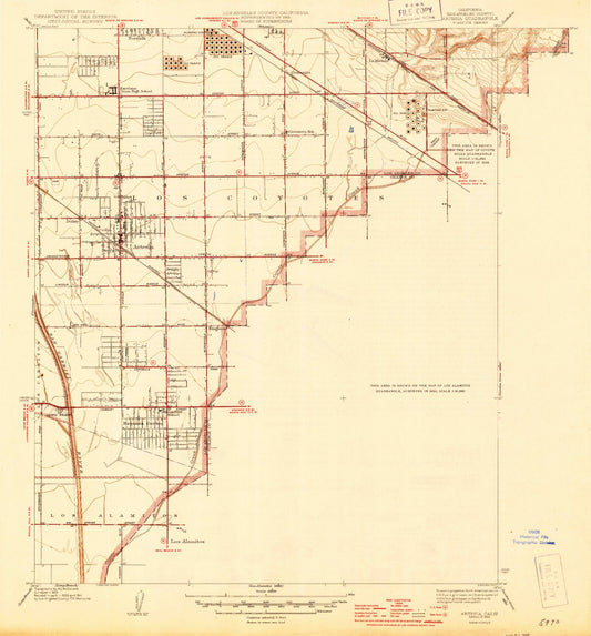 Classic USGS Artesia California 7.5'x7.5' Topo Map Image