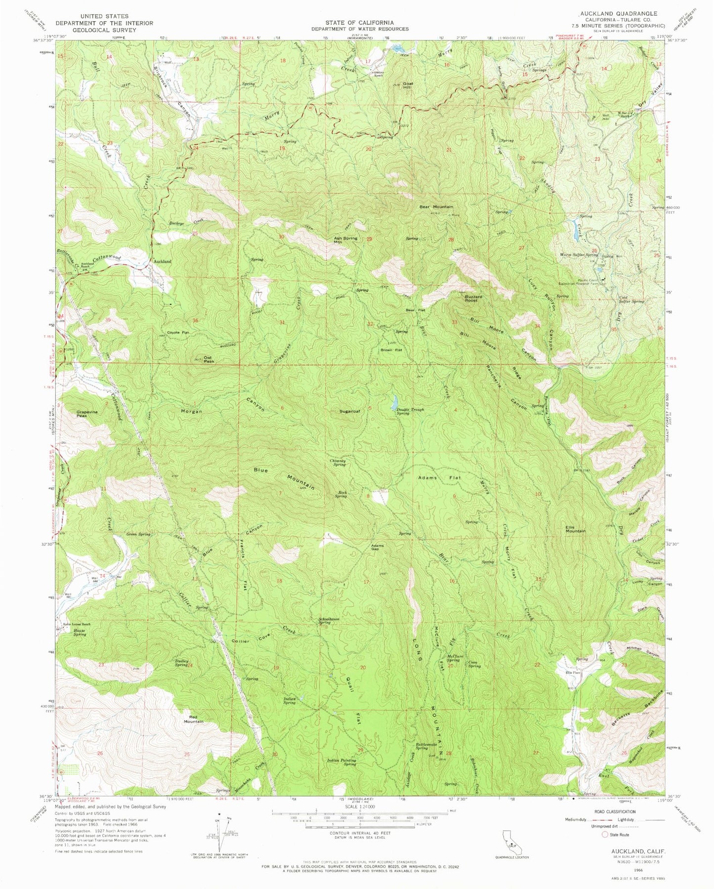 Classic USGS Auckland California 7.5'x7.5' Topo Map Image