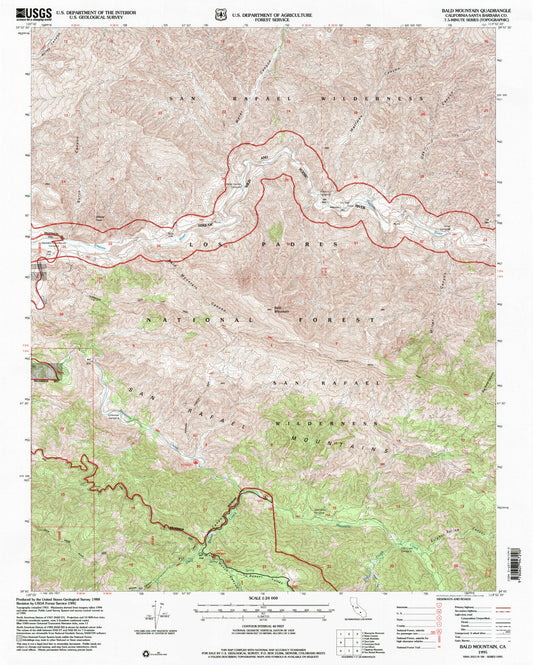 Classic USGS Bald Mountain California 7.5'x7.5' Topo Map Image