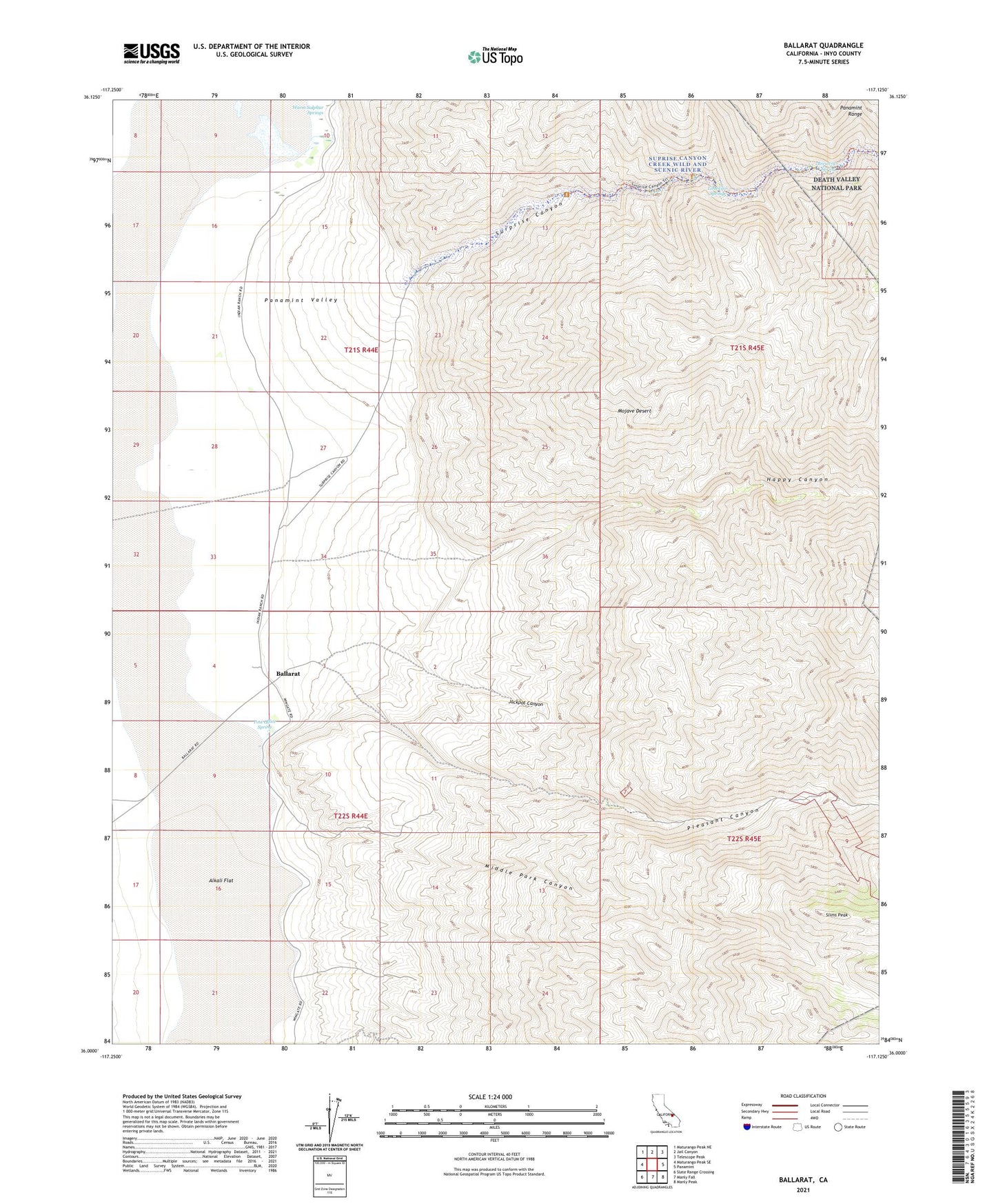 Ballarat California US Topo Map Image
