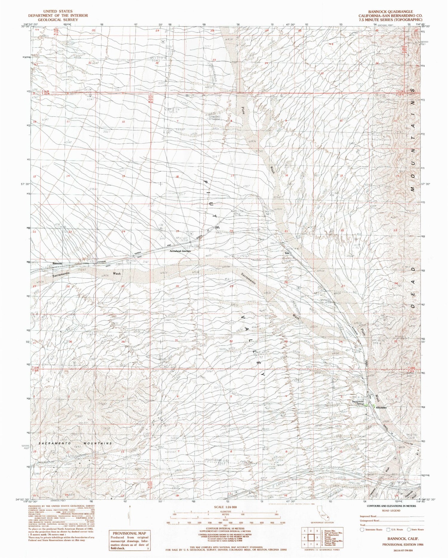 Classic USGS Bannock California 7.5'x7.5' Topo Map Image