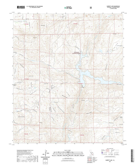 Barrett Lake California US Topo Map Image