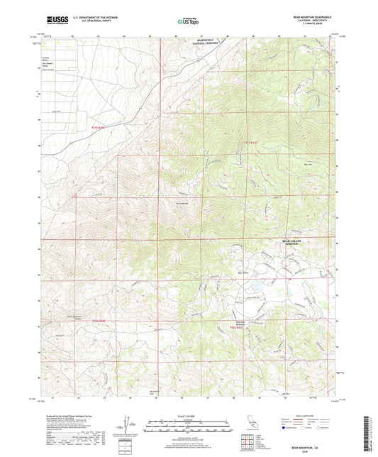 Bear Mountain California US Topo Map Image