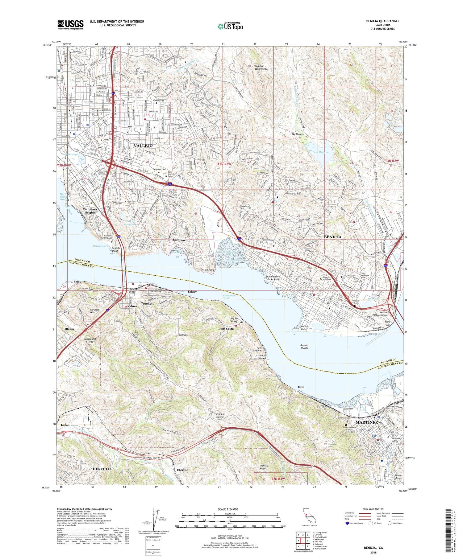 Benicia California US Topo Map Image
