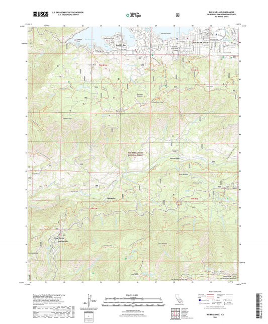 Big Bear Lake California US Topo Map Image