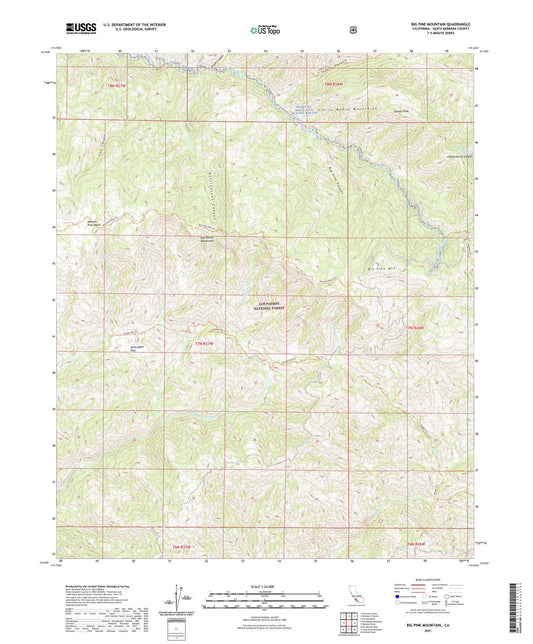 Big Pine Mountain California US Topo Map Image