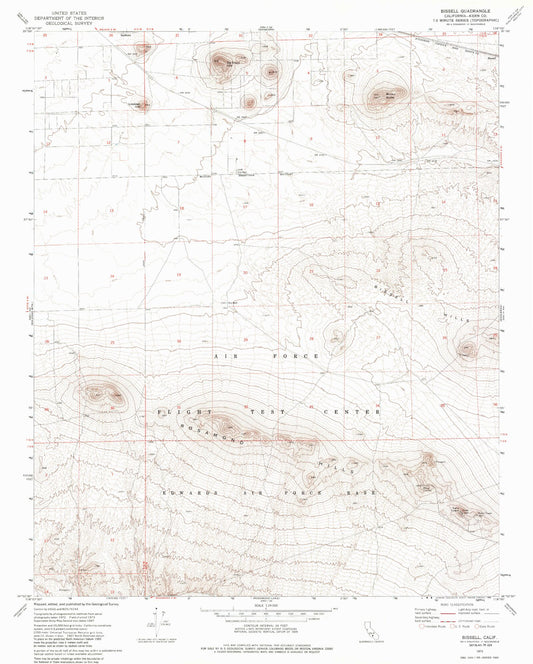 Classic USGS Bissell California 7.5'x7.5' Topo Map Image