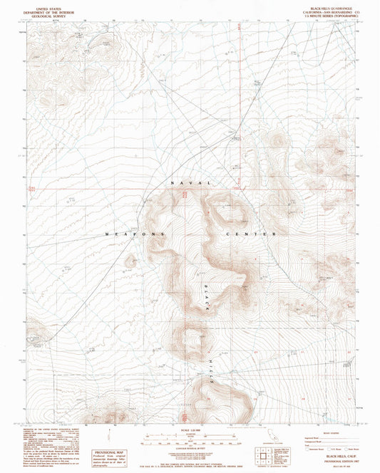 Classic USGS Black Hills California 7.5'x7.5' Topo Map Image