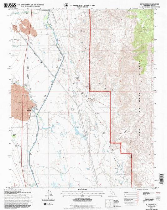 Classic USGS Blackrock California 7.5'x7.5' Topo Map Image
