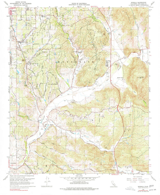 Classic USGS Bonsall California 7.5'x7.5' Topo Map Image