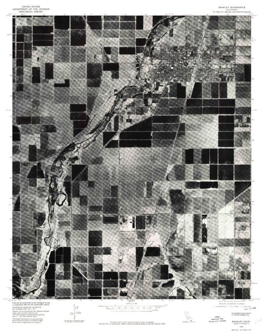 Classic USGS Brawley California 7.5'x7.5' Topo Map Image