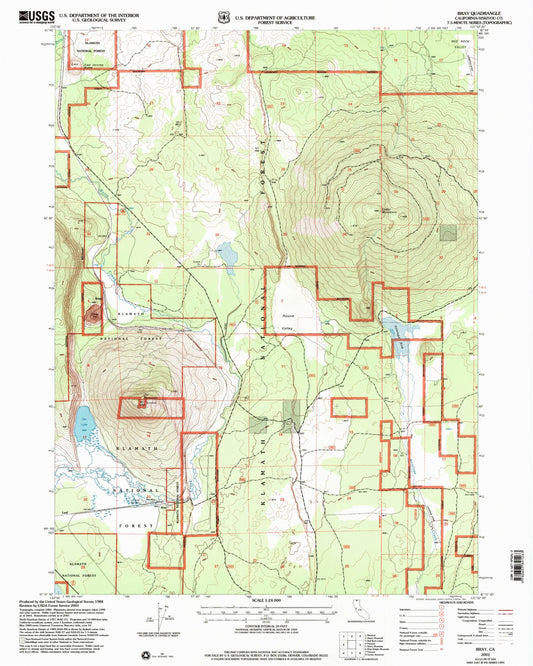 Classic USGS Bray California 7.5'x7.5' Topo Map Image