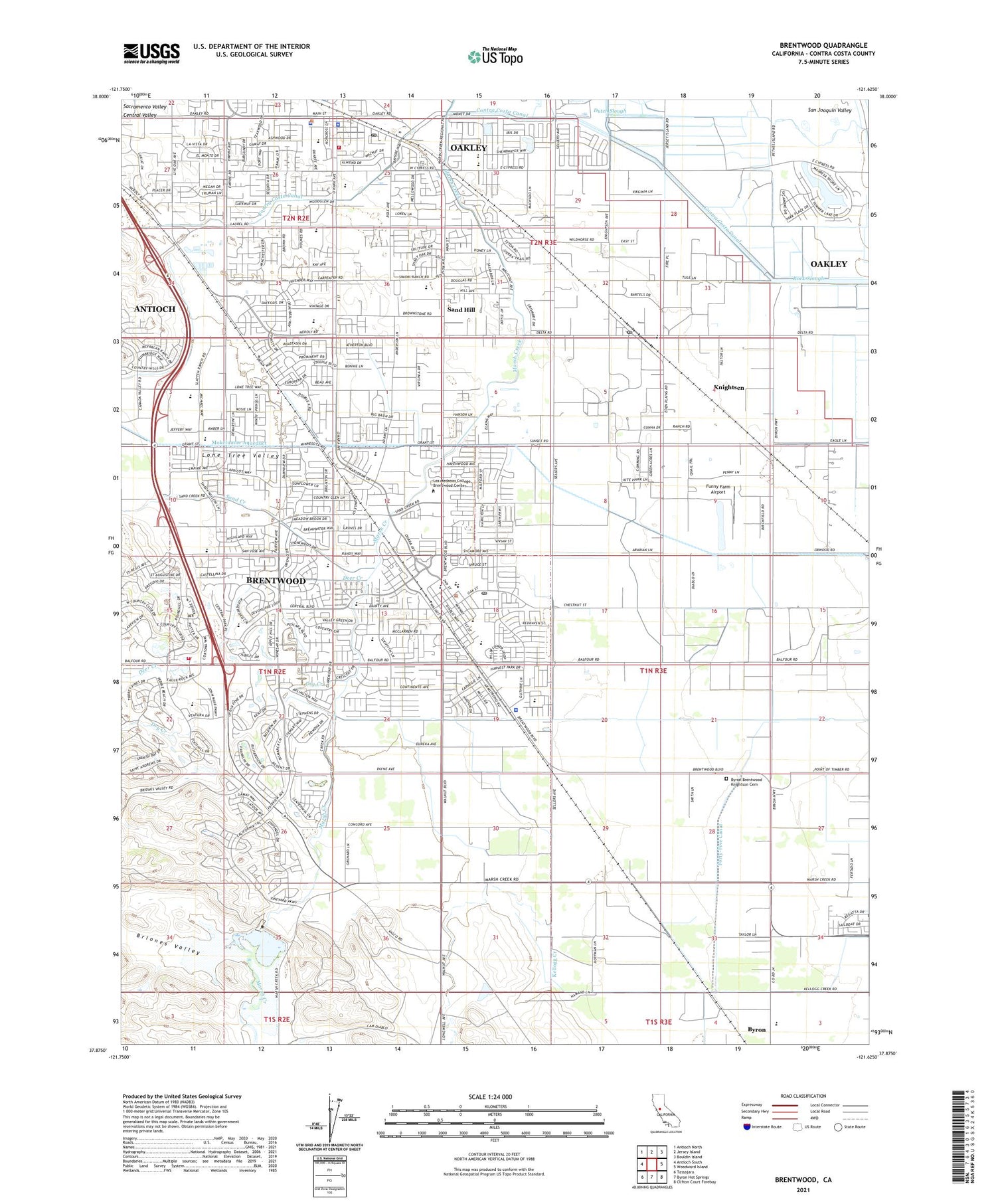 Brentwood California US Topo Map Image