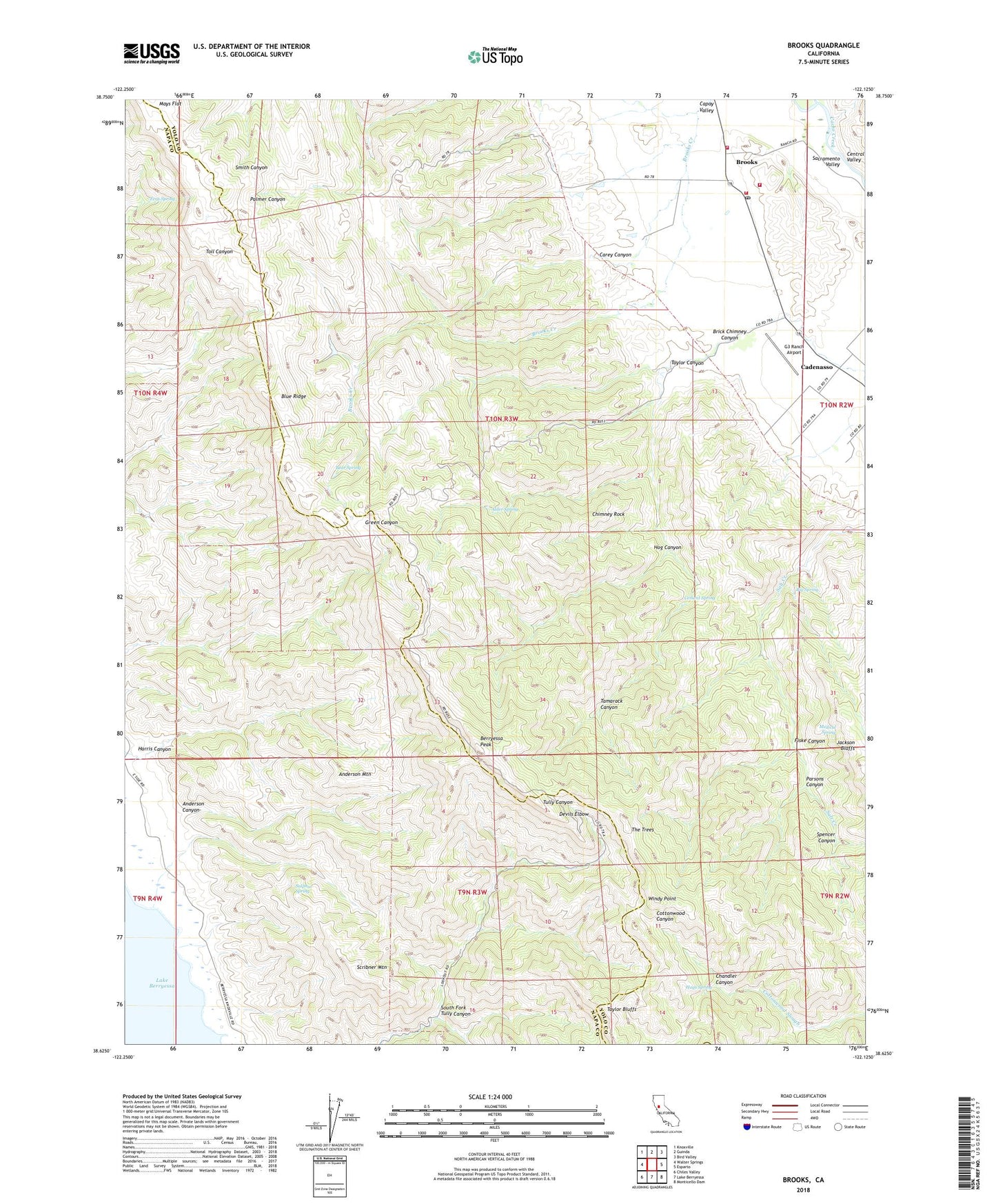 Brooks California US Topo Map Image