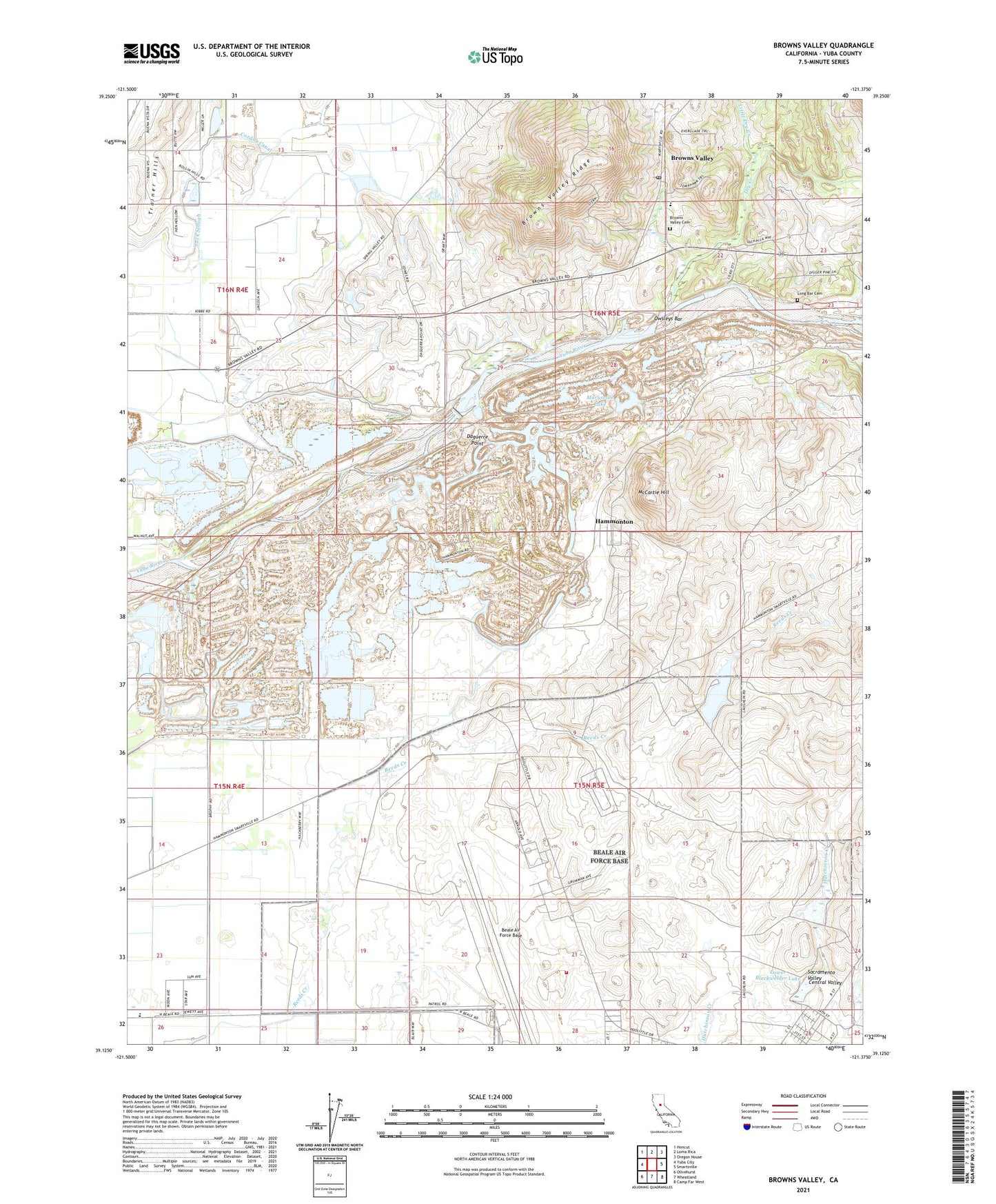 Browns Valley California US Topo Map Image