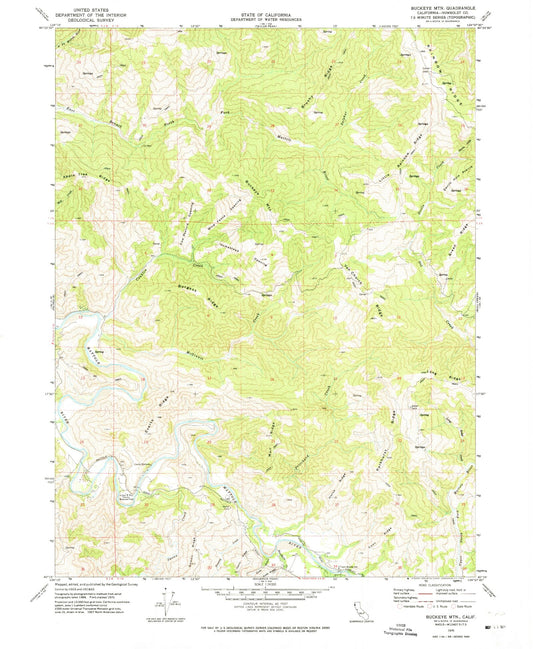 Classic USGS Buckeye Mountain California 7.5'x7.5' Topo Map Image
