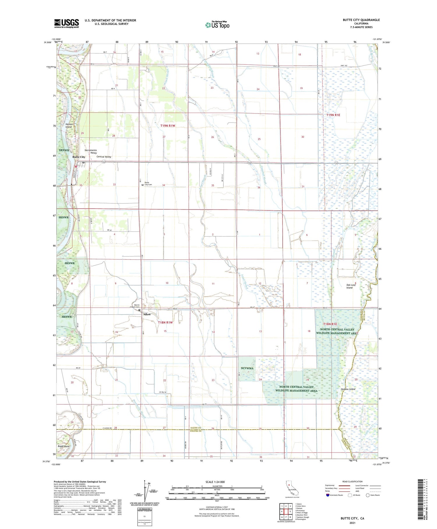 Butte City California US Topo Map Image