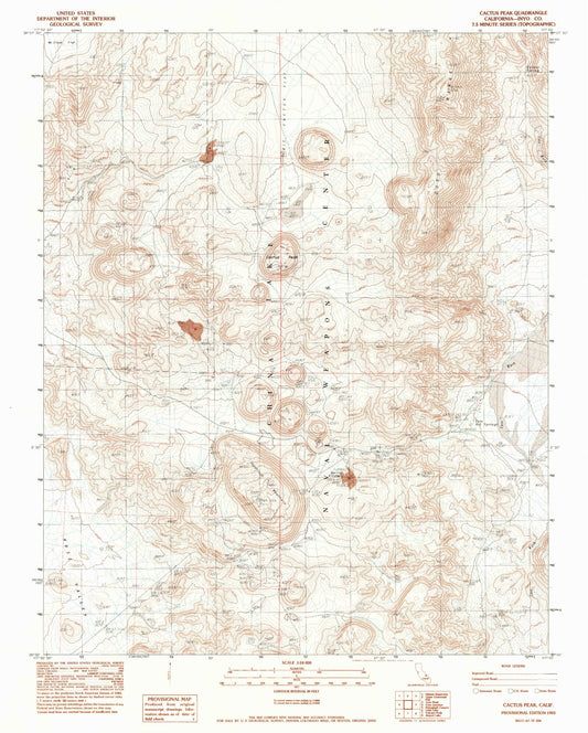 Classic USGS Cactus Peak California 7.5'x7.5' Topo Map Image