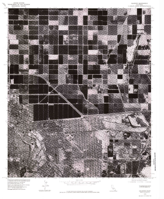 Classic USGS Calexico California 7.5'x7.5' Topo Map Image