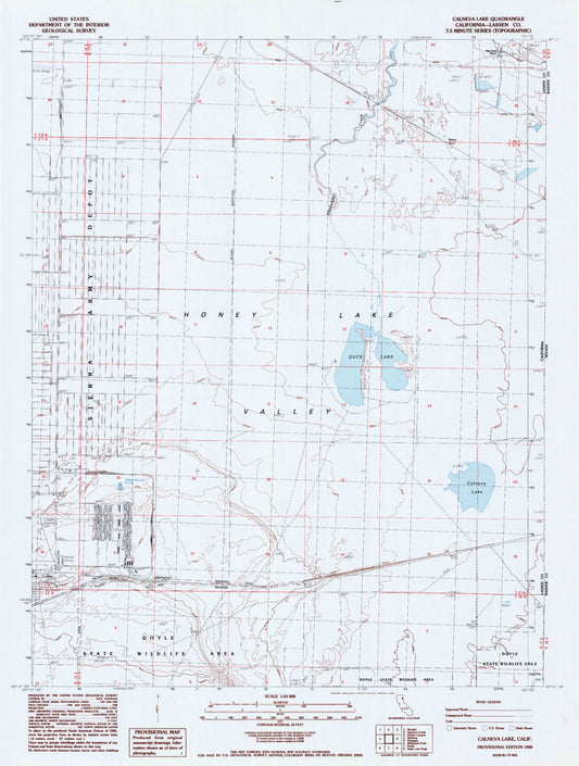 Classic USGS Calneva Lake California 7.5'x7.5' Topo Map Image