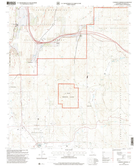 Classic USGS Cameron Corners California 7.5'x7.5' Topo Map Image