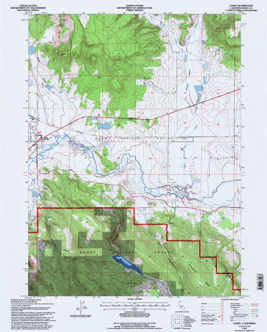 Classic USGS Canby California 7.5'x7.5' Topo Map Image