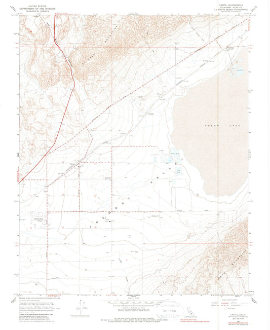 Classic USGS Cantil California 7.5'x7.5' Topo Map Image