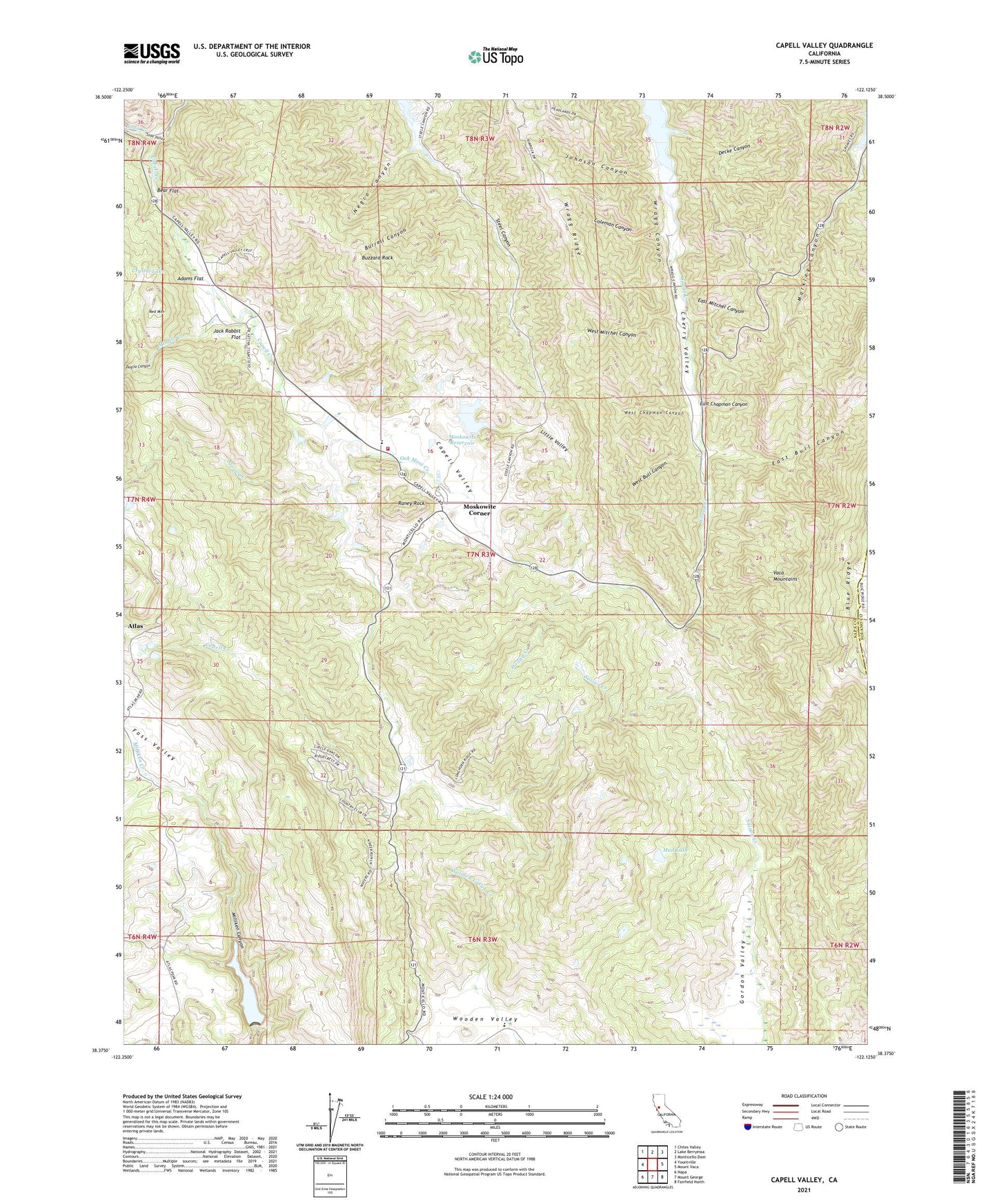 Capell Valley California US Topo Map Image
