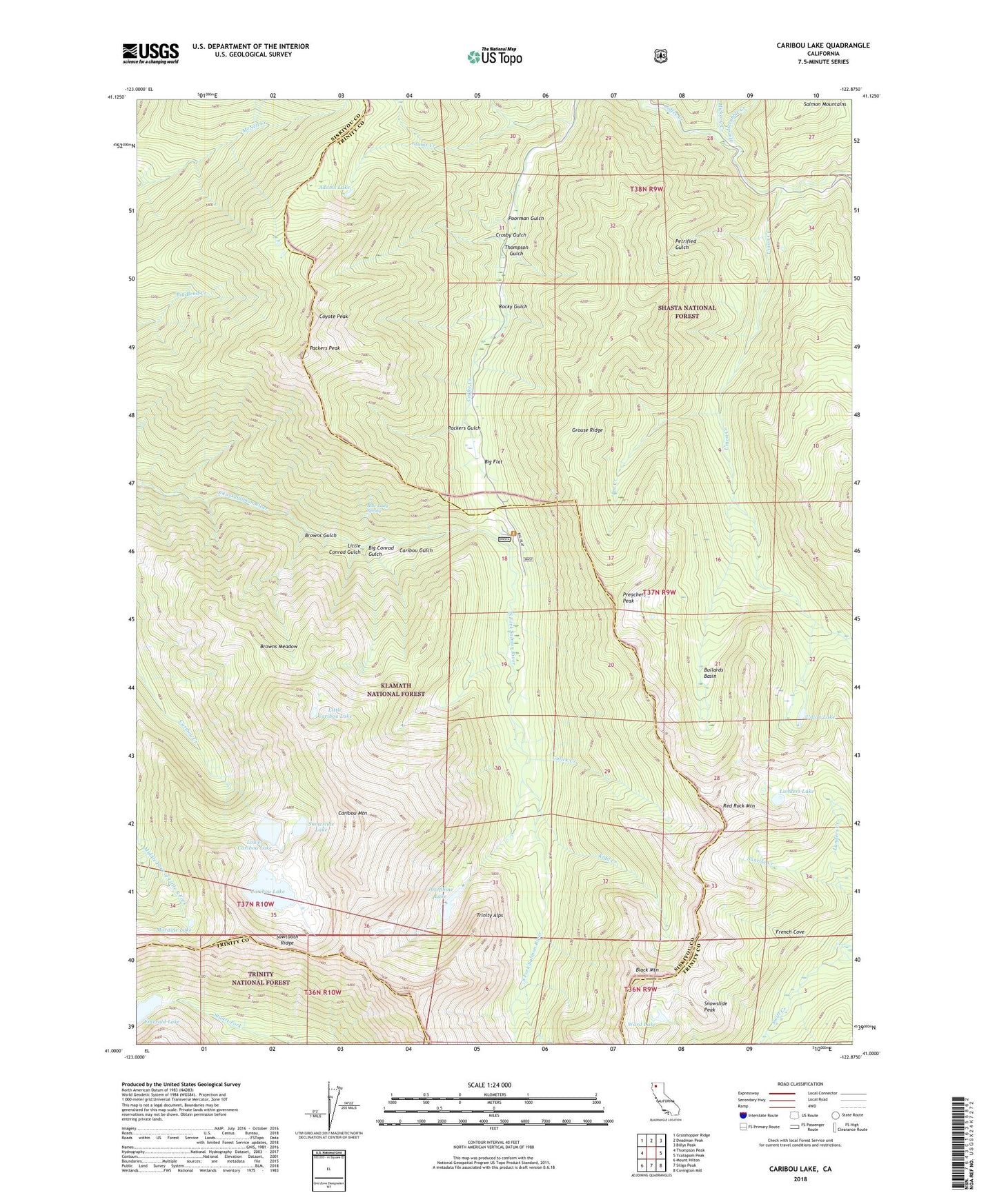 Caribou Lake California US Topo Map Image