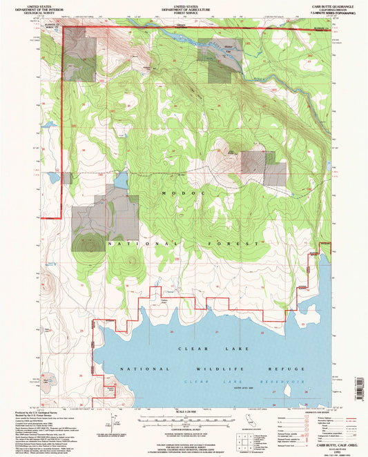 Classic USGS Carr Butte California 7.5'x7.5' Topo Map Image