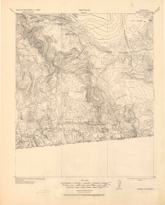 Historic 1931 Carrizo California 30'x30' Topo Map Image