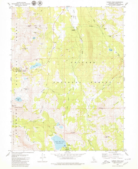 USGS Classic Carson Pass California 7.5'x7.5' Topo Map Image
