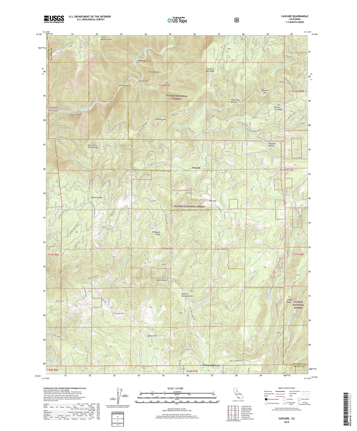 Cascade California US Topo Map Image