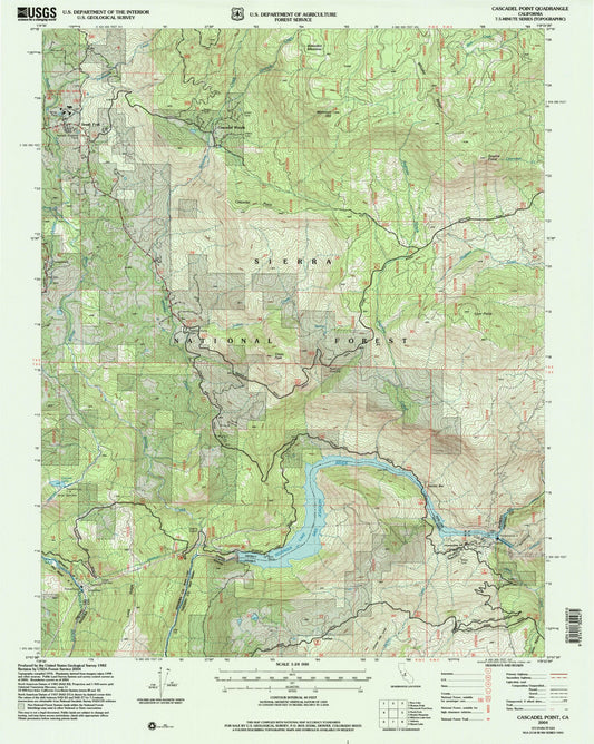 Classic USGS Cascadel Point California 7.5'x7.5' Topo Map Image