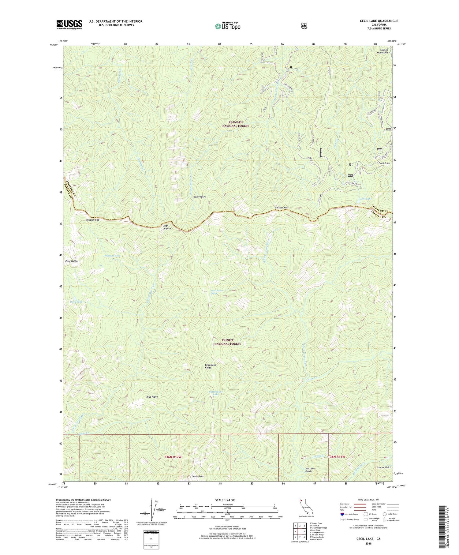 Cecil Lake California US Topo Map Image