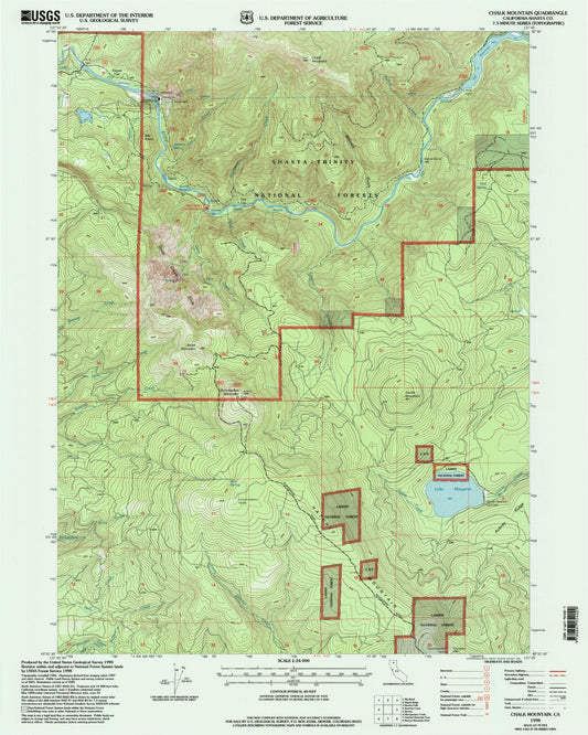Classic USGS Chalk Mountain California 7.5'x7.5' Topo Map Image