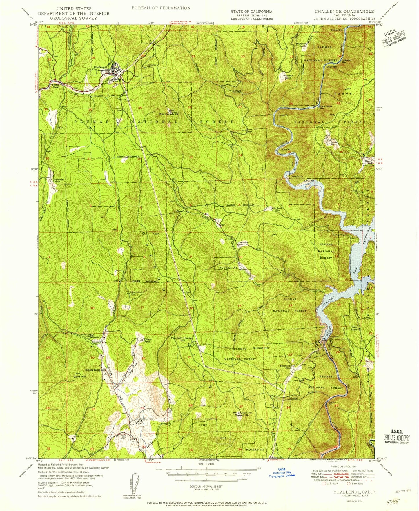 Classic USGS Challenge California 7.5'x7.5' Topo Map Image