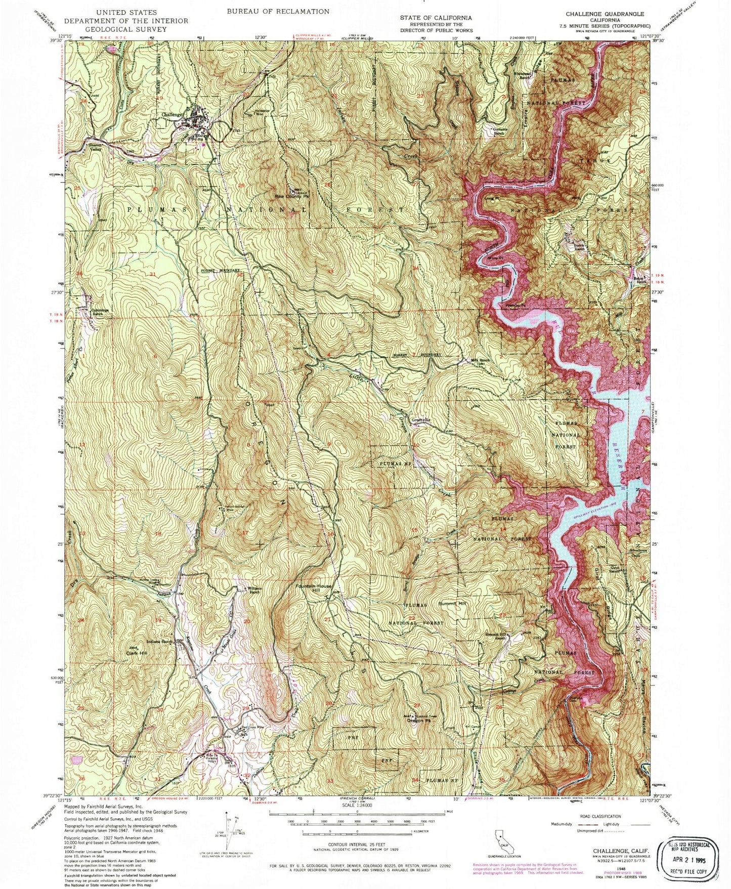 Classic USGS Challenge California 7.5'x7.5' Topo Map Image